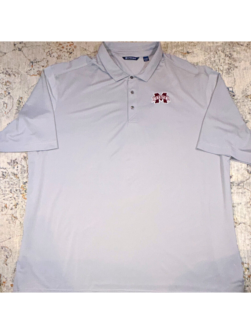 Cutter & Buck Men's Gray Polo Shirt 4XT Embroidered MSU Logo Golf A158